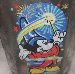 Mickey Mouse Disney 2000 Celebration Square 3D Glass Cup Vintage McDonalds 4.5"